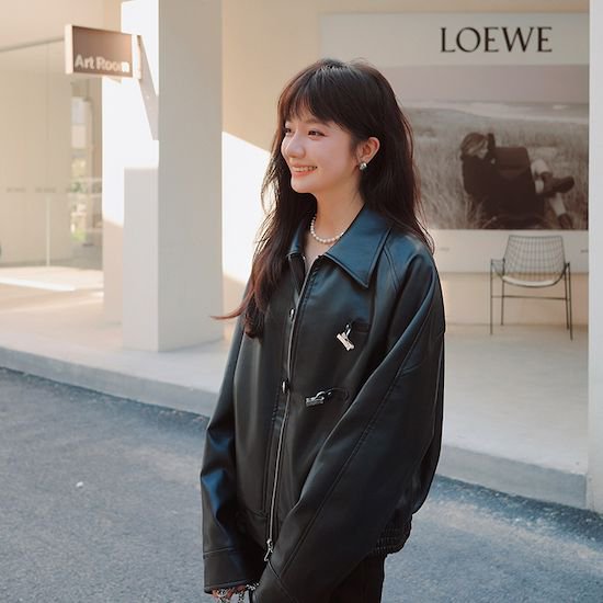 【取寄：納期2週間】レザージャケット レディース ライダースジャケット アウター 長袖 韓国ファッション 女子会 パーティー 無地 ジップアップ フェイクレザー 秋冬 レザージャケット レディース