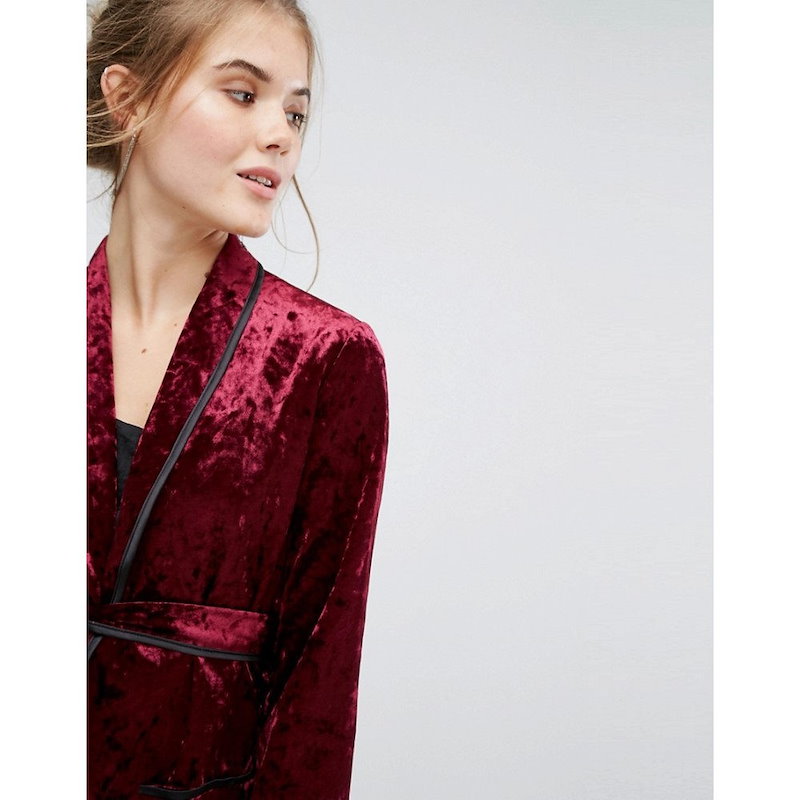 トルゥー ディカデンス レディース トップス【True Decadence Premium Crushed Velvet Tie Waist Suit Top】Burgundy トルゥー ディカデンス レディース トップス【True Decadence Premium Crushed Velvet Tie Waist Suit Top】Burgundy