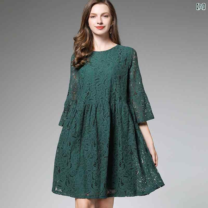 ワンピース レディース 春 エレガント 高級 フェミニン 大きい スタイリッシュ プルオーバー レース ラウンドネック おしゃれ 婦人服 大人かわいい ワンピース レディース 春 エレガント 高級 フェミニン 大きい スタイリッシュ プルオーバー レース ラウンドネック おしゃれ 婦人服 大人かわいい