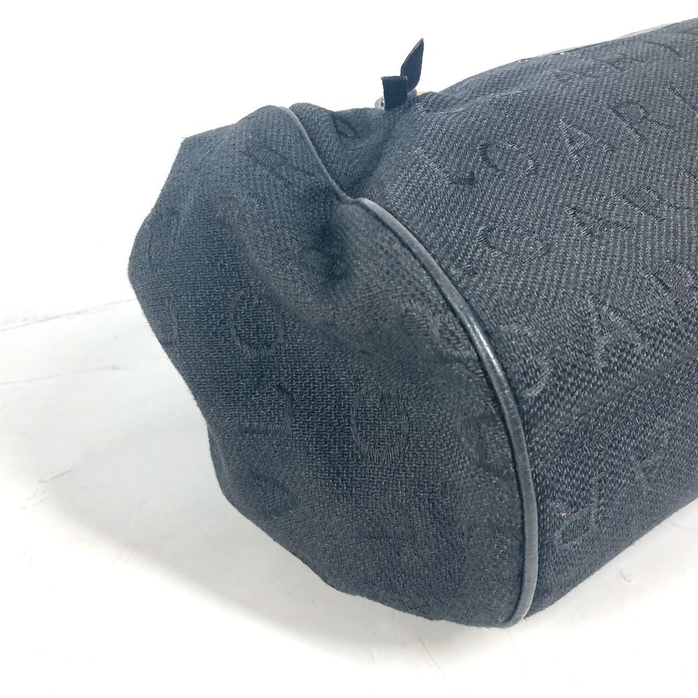 ショルダーバッグ ロゴマニア カバン 肩掛け トートバッグ レザー/キャンバス ブラック