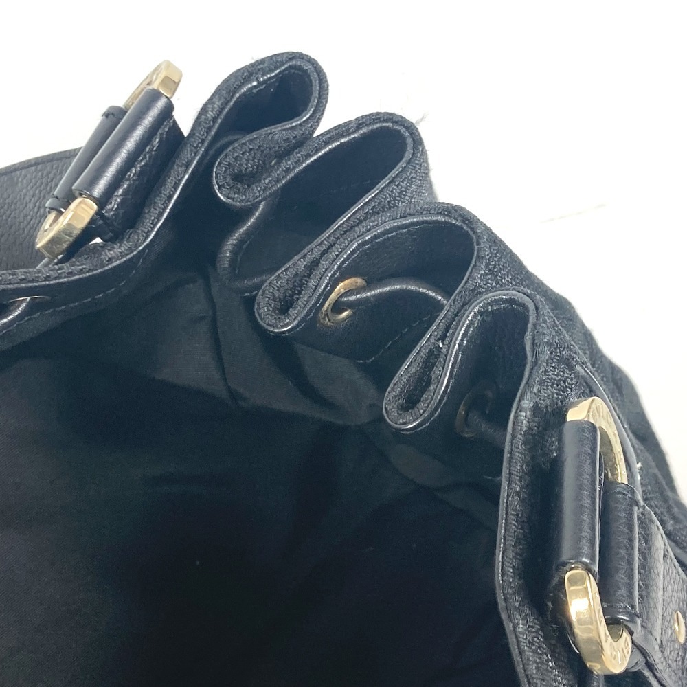 ショルダーバッグ ロゴマニア カバン 肩掛け トートバッグ レザー/キャンバス ブラック