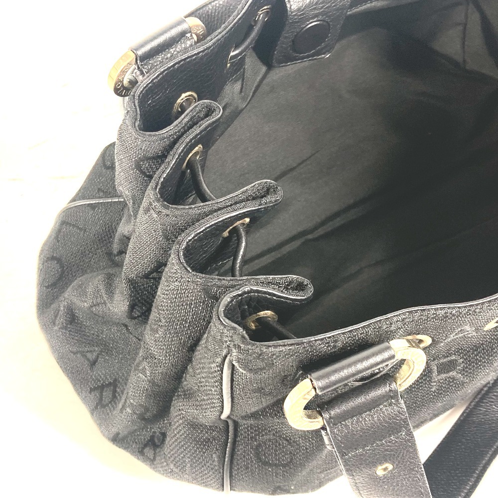 ショルダーバッグ ロゴマニア カバン 肩掛け トートバッグ レザー/キャンバス ブラック