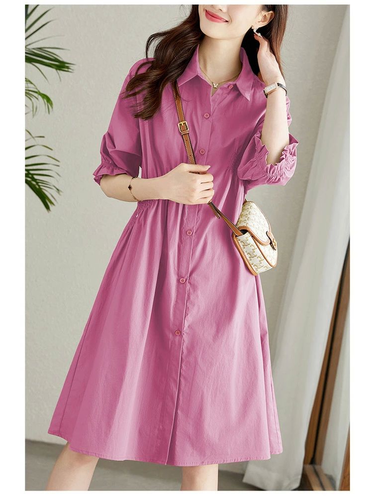 シャツワンピース レディース 半袖 ボリューム袖 ロングワンピース Aライン ミディ ワンピース 折襟 フレア ドッキング 半袖ワンピース ミディワンピース 前開き コットン ぽわん袖 ハイウ シャツワンピース レディース 半袖 ボリューム袖 ロングワンピース Aライン ミディ ワンピース 折襟 フレア ドッキング 半袖ワンピース ミディワンピース 前開き コットン ぽわん袖 ハイウ
