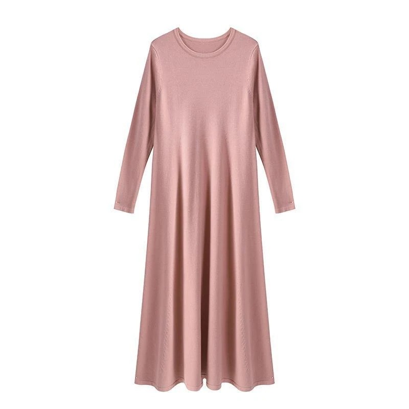 ゆったりひざ丈エクストラロングセータースカートは薄手でニットワンピとコートで底入れ D6 ゆったりひざ丈エクストラロングセータースカートは薄手でニットワンピとコートで底入れ D6