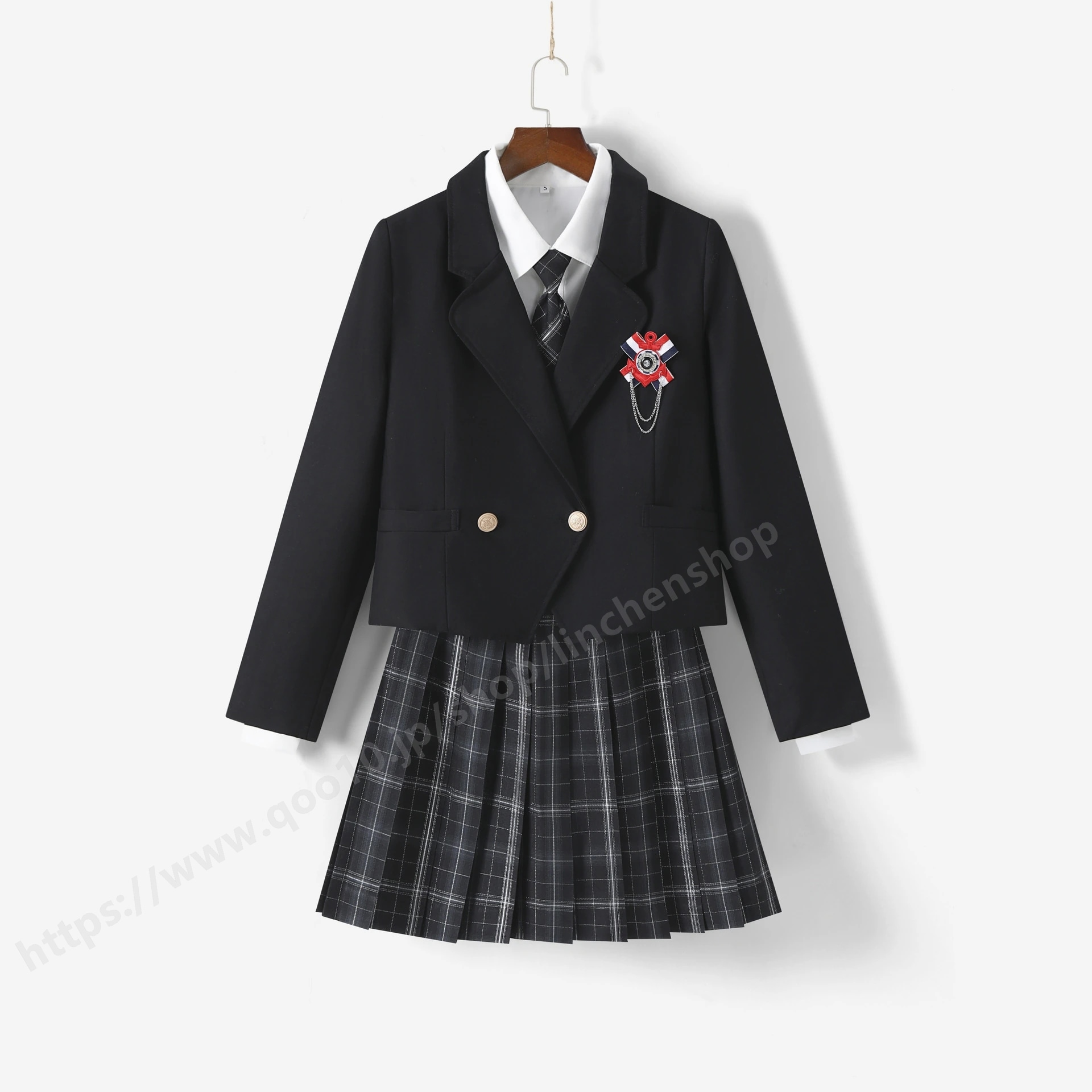 高校 学生服 きれいめ プリーツスカート お受験 女の子 韓国ファッション 卒服 小学校 スーツ 女子 卒業式 リボン スカート シャツ ジャケット 制服 長袖 4点セット レディース セットアップ