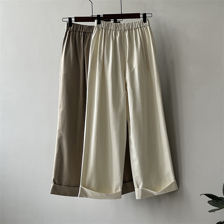 INSスタイル ハイウエスト ワイドパンツ カジュアルパンツ 伸縮性のあるウエスト トレンド 2024秋 ゆったりする カーリングパンツ ロングパンツ