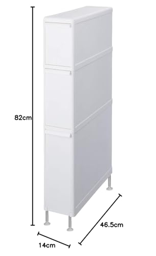 ライクイット (like-it) ランドリー 収納 すき間 引出し スーパースリム 3段 約幅14x奥46.5x高82cm オールホワイト 日本製 FTS-111LA(アジャスター付き) 洗濯機 横 ライクイット (like-it) ランドリー 収納 すき間 引出し スーパースリム 3段 約幅14x奥46.5x高82cm オールホワイト 日本製 FTS-111LA(アジャスター付き) 洗濯機 横