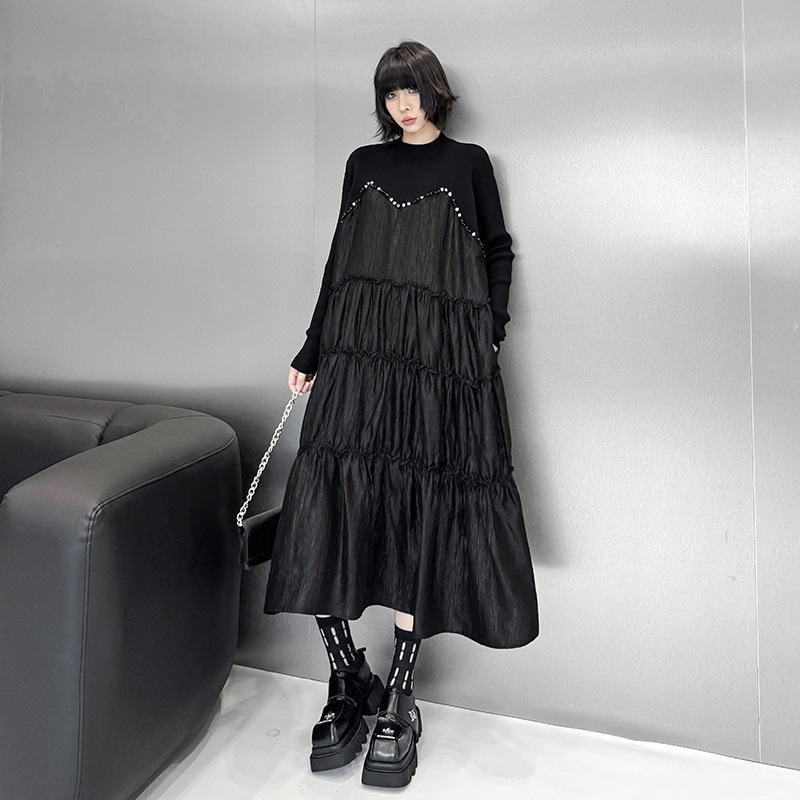 2025春 ニットドッキング ロングワンピース おしゃれ レディース ロングワンピース 関連商品購入可能 2025春 ニットドッキング ロングワンピース おしゃれ レディース ロングワンピース 関連商品購入可能