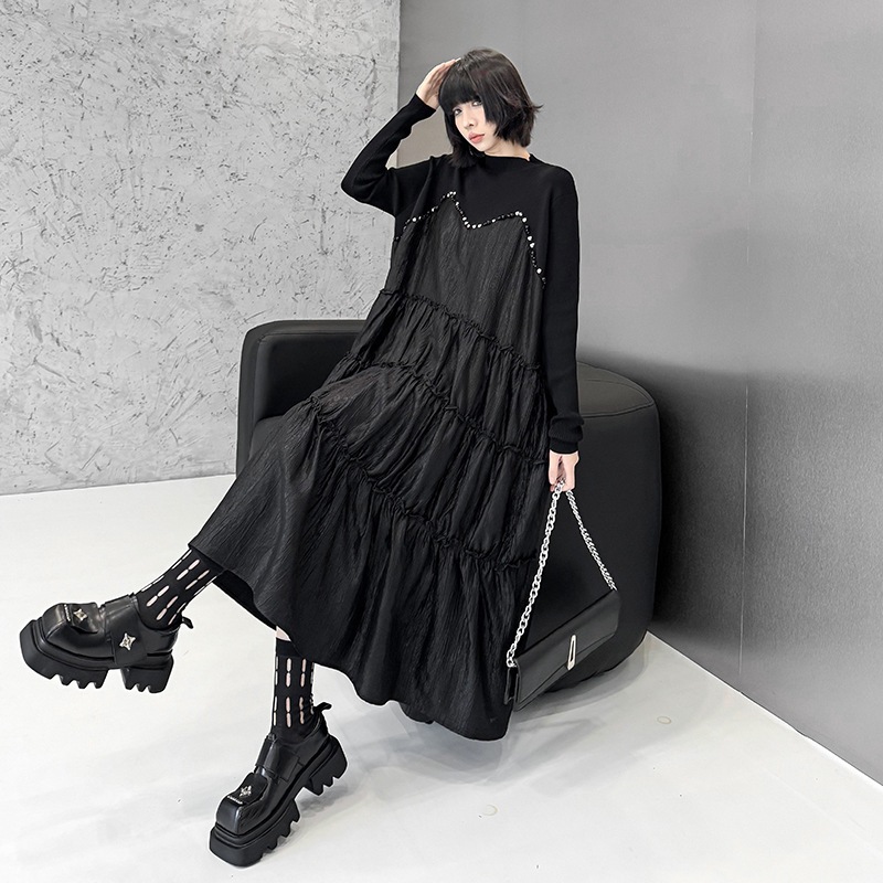 2025春 ニットドッキング ロングワンピース おしゃれ レディース ロングワンピース 関連商品購入可能 2025春 ニットドッキング ロングワンピース おしゃれ レディース ロングワンピース 関連商品購入可能