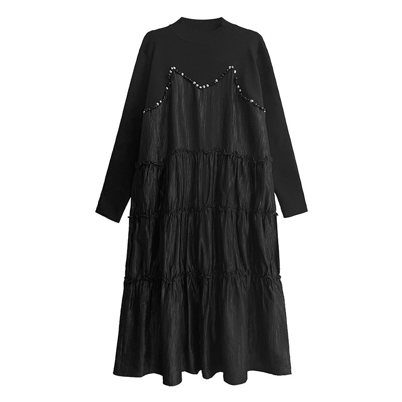 2025春 ニットドッキング ロングワンピース おしゃれ レディース ロングワンピース 関連商品購入可能 2025春 ニットドッキング ロングワンピース おしゃれ レディース ロングワンピース 関連商品購入可能