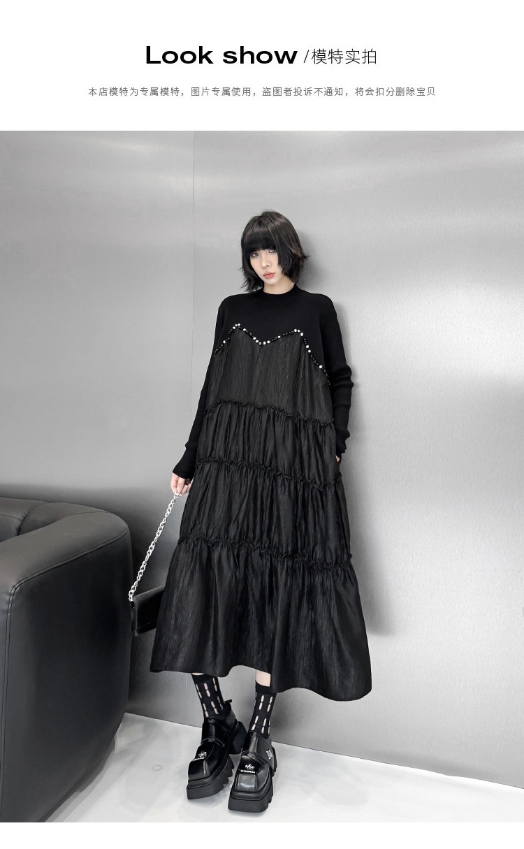 2025春 ニットドッキング ロングワンピース おしゃれ レディース ロングワンピース 関連商品購入可能 2025春 ニットドッキング ロングワンピース おしゃれ レディース ロングワンピース 関連商品購入可能