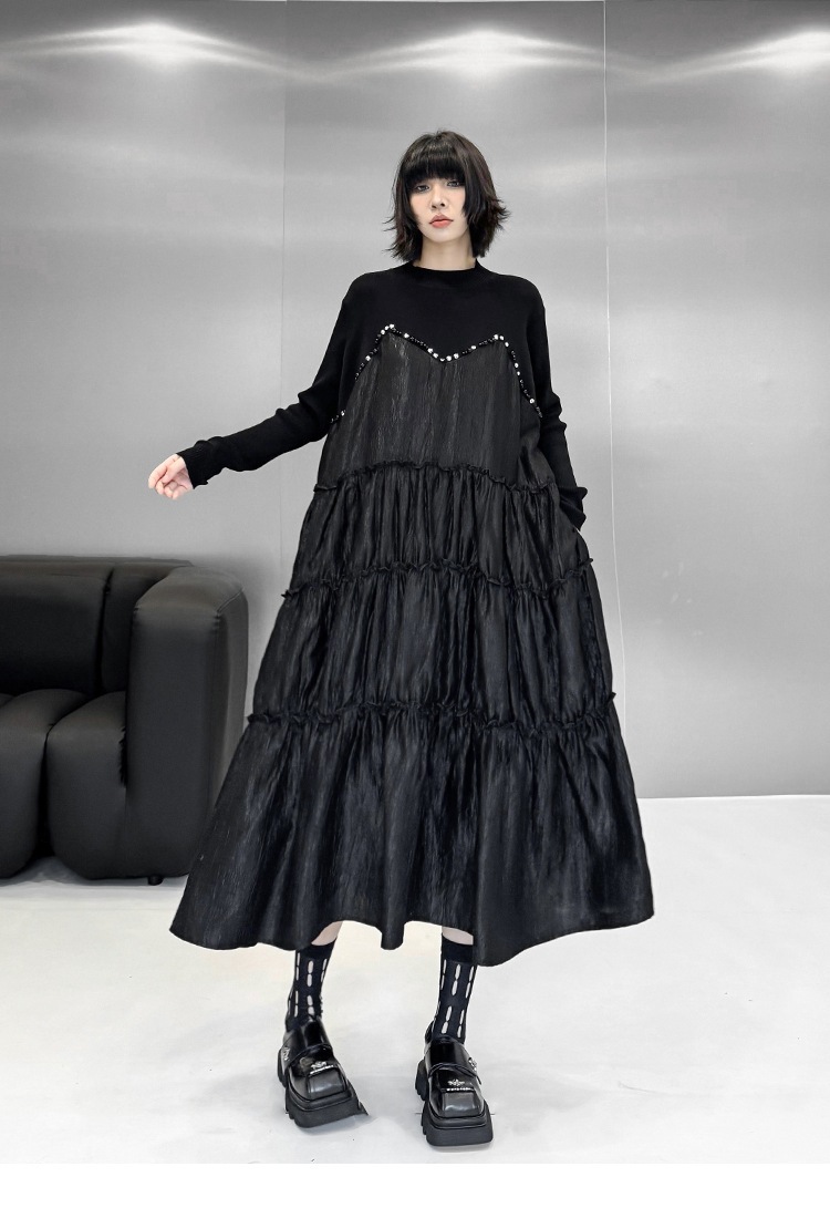 2025春 ニットドッキング ロングワンピース おしゃれ レディース ロングワンピース 関連商品購入可能 2025春 ニットドッキング ロングワンピース おしゃれ レディース ロングワンピース 関連商品購入可能