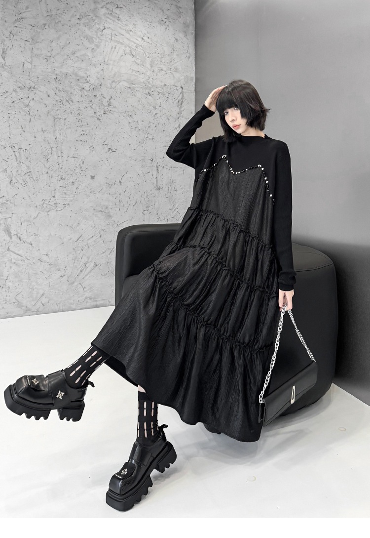 2025春 ニットドッキング ロングワンピース おしゃれ レディース ロングワンピース 関連商品購入可能 2025春 ニットドッキング ロングワンピース おしゃれ レディース ロングワンピース 関連商品購入可能