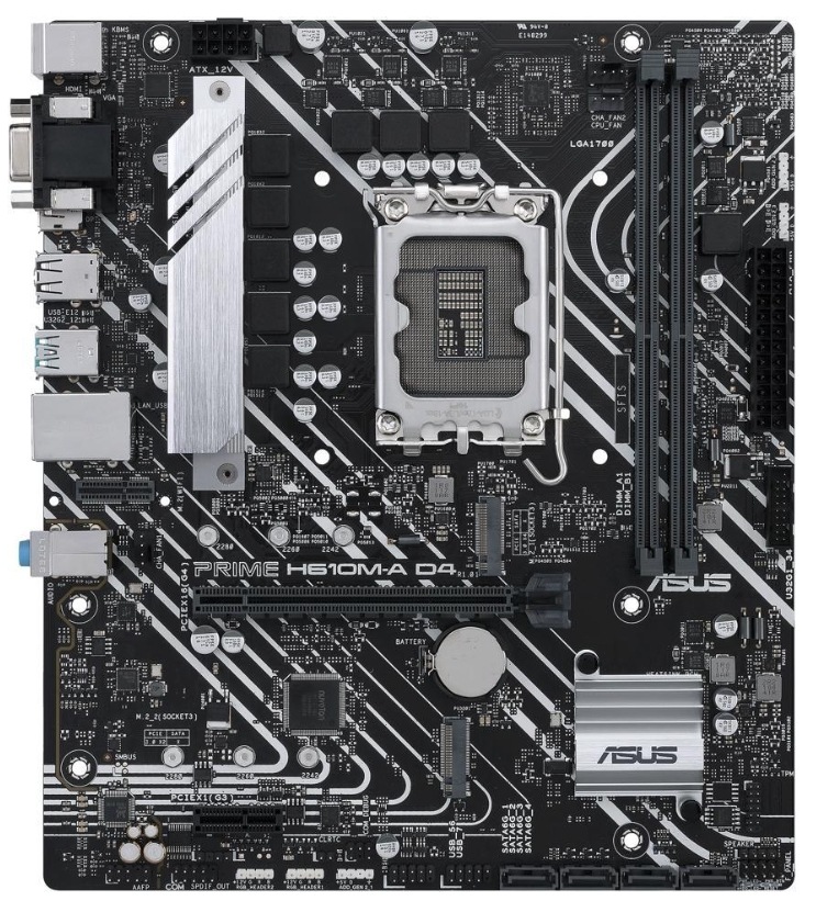 ASUS PRIME H610M-A D4 CSM Intel LGA 1700 H610 microATX M.2 Motherboard ASUS PRIME H610M-A D4 CSM Intel LGA 1700 H610 microATX M.2 Motherboard