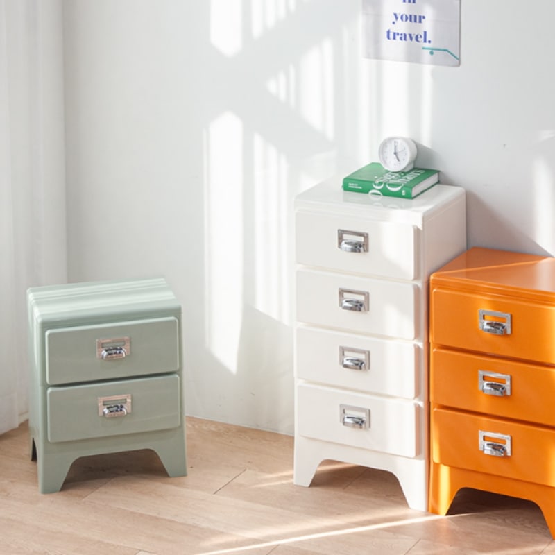 【韓国雑貨】 かわいい レトロポップ ヴィンテージ レトロな 引き出し 2段 ９color