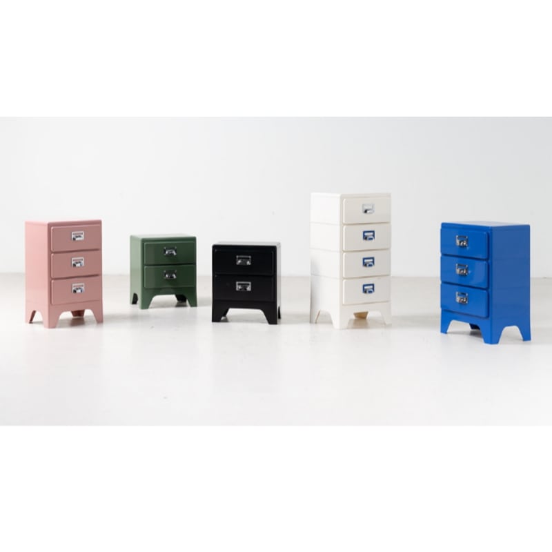 【韓国雑貨】 かわいい レトロポップ ヴィンテージ レトロな 引き出し 2段 ９color