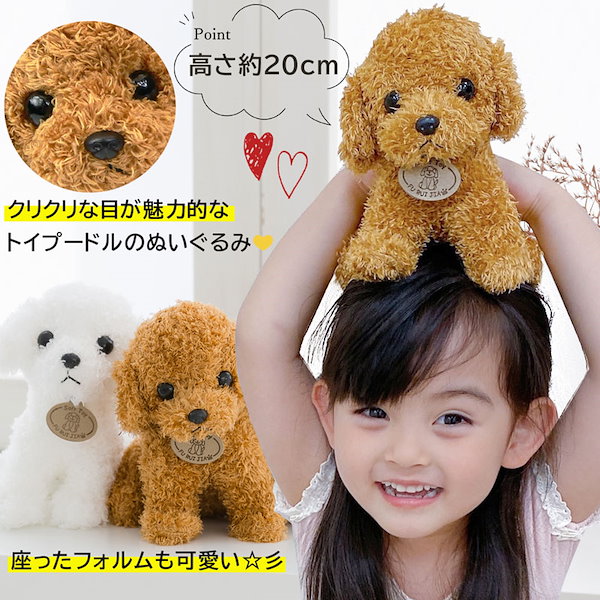 Heart Angel ぬいぐるみ 犬 おすわり プードル 子供 いぬ イヌ