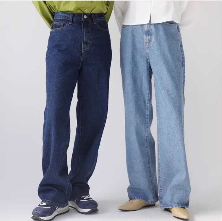 ワイドレッグデニム ゆったりデニム ３色展開 レディース ジャケット パンツ デニム Gパン ストレートパンツ ロングパンツ ワイドパンツ デニムパンツ ミモレ ロング ワイド ストレート Iライン