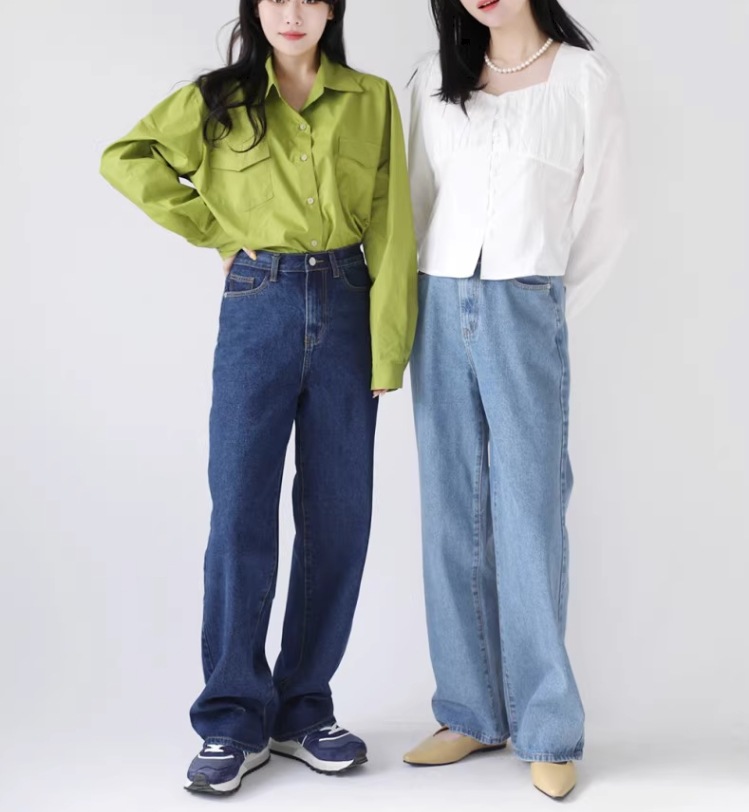 ワイドレッグデニム ゆったりデニム ３色展開 レディース ジャケット パンツ デニム Gパン ストレートパンツ ロングパンツ ワイドパンツ デニムパンツ ミモレ ロング ワイド ストレート Iライン