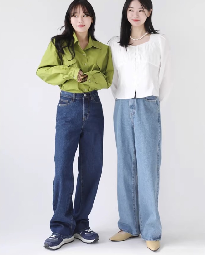 ワイドレッグデニム ゆったりデニム ３色展開 レディース ジャケット パンツ デニム Gパン ストレートパンツ ロングパンツ ワイドパンツ デニムパンツ ミモレ ロング ワイド ストレート Iライン