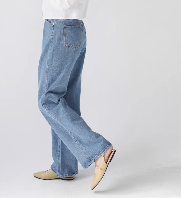 ワイドレッグデニム ゆったりデニム ３色展開 レディース ジャケット パンツ デニム Gパン ストレートパンツ ロングパンツ ワイドパンツ デニムパンツ ミモレ ロング ワイド ストレート Iライン
