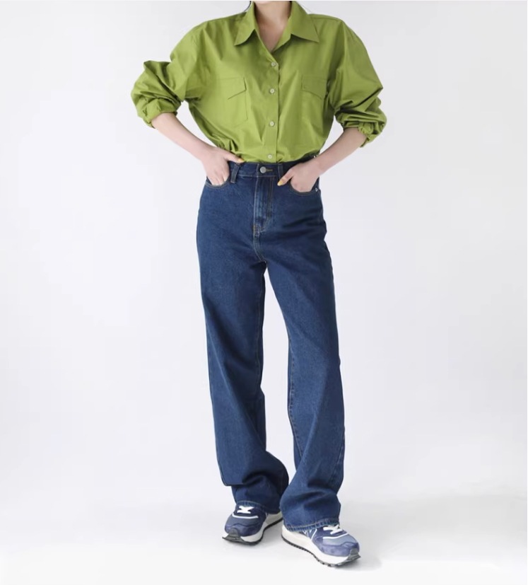 ワイドレッグデニム ゆったりデニム ３色展開 レディース ジャケット パンツ デニム Gパン ストレートパンツ ロングパンツ ワイドパンツ デニムパンツ ミモレ ロング ワイド ストレート Iライン