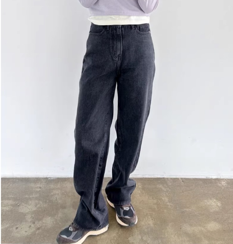 ワイドレッグデニム ゆったりデニム ３色展開 レディース ジャケット パンツ デニム Gパン ストレートパンツ ロングパンツ ワイドパンツ デニムパンツ ミモレ ロング ワイド ストレート Iライン