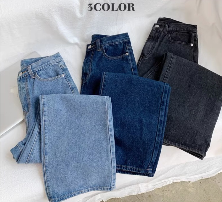 ワイドレッグデニム ゆったりデニム ３色展開 レディース ジャケット パンツ デニム Gパン ストレートパンツ ロングパンツ ワイドパンツ デニムパンツ ミモレ ロング ワイド ストレート Iライン