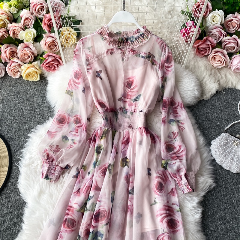 ワンピース レディース フレアワンピース ミドル丈 袖あり 長袖 スタンドカラー 襟つき スリム ワンピース レディース フレアワンピース ミドル丈 袖あり 長袖 スタンドカラー 襟つき スリム