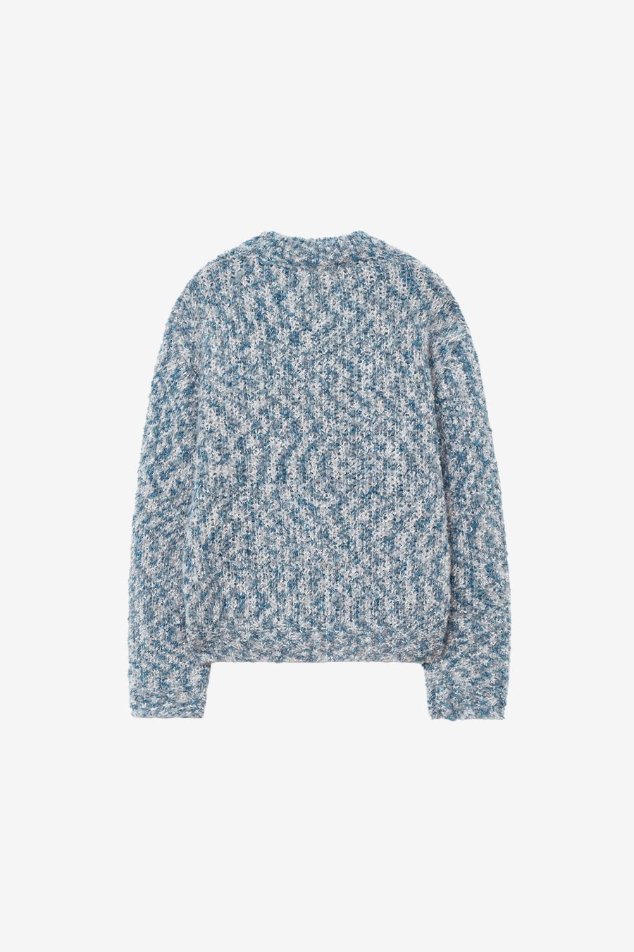 【INSILENCE】 MULTI BOUCLE KNITWEAR : GREY BLUE