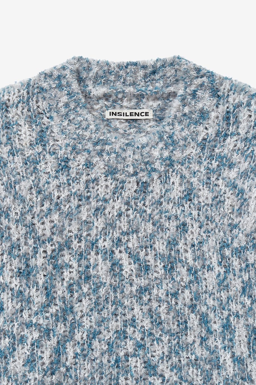 【INSILENCE】 MULTI BOUCLE KNITWEAR : GREY BLUE