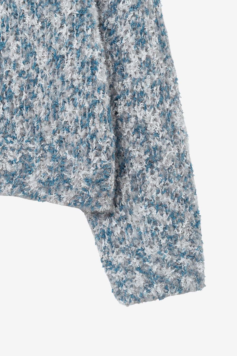 【INSILENCE】 MULTI BOUCLE KNITWEAR : GREY BLUE
