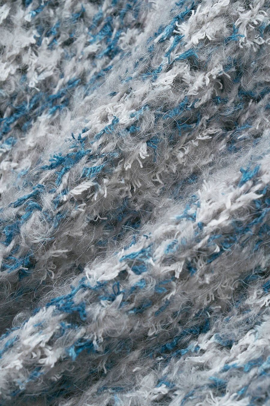 【INSILENCE】 MULTI BOUCLE KNITWEAR : GREY BLUE