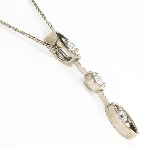 K18 18金 WG ホワイトゴールド ネックレス ダイヤ 0.2 約45cm ジュエリー 中古 K18 18金 WG ホワイトゴールド ネックレス ダイヤ 0.2 約45cm ジュエリー 中古