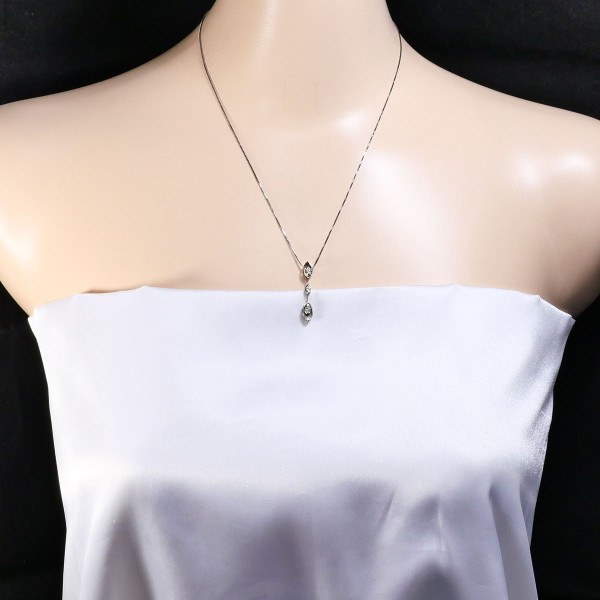 K18 18金 WG ホワイトゴールド ネックレス ダイヤ 0.2 約45cm ジュエリー 中古 K18 18金 WG ホワイトゴールド ネックレス ダイヤ 0.2 約45cm ジュエリー 中古