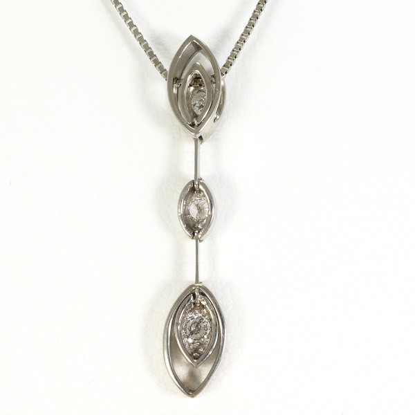 K18 18金 WG ホワイトゴールド ネックレス ダイヤ 0.2 約45cm ジュエリー 中古 K18 18金 WG ホワイトゴールド ネックレス ダイヤ 0.2 約45cm ジュエリー 中古