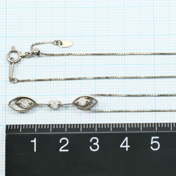 K18 18金 WG ホワイトゴールド ネックレス ダイヤ 0.2 約45cm ジュエリー 中古 K18 18金 WG ホワイトゴールド ネックレス ダイヤ 0.2 約45cm ジュエリー 中古