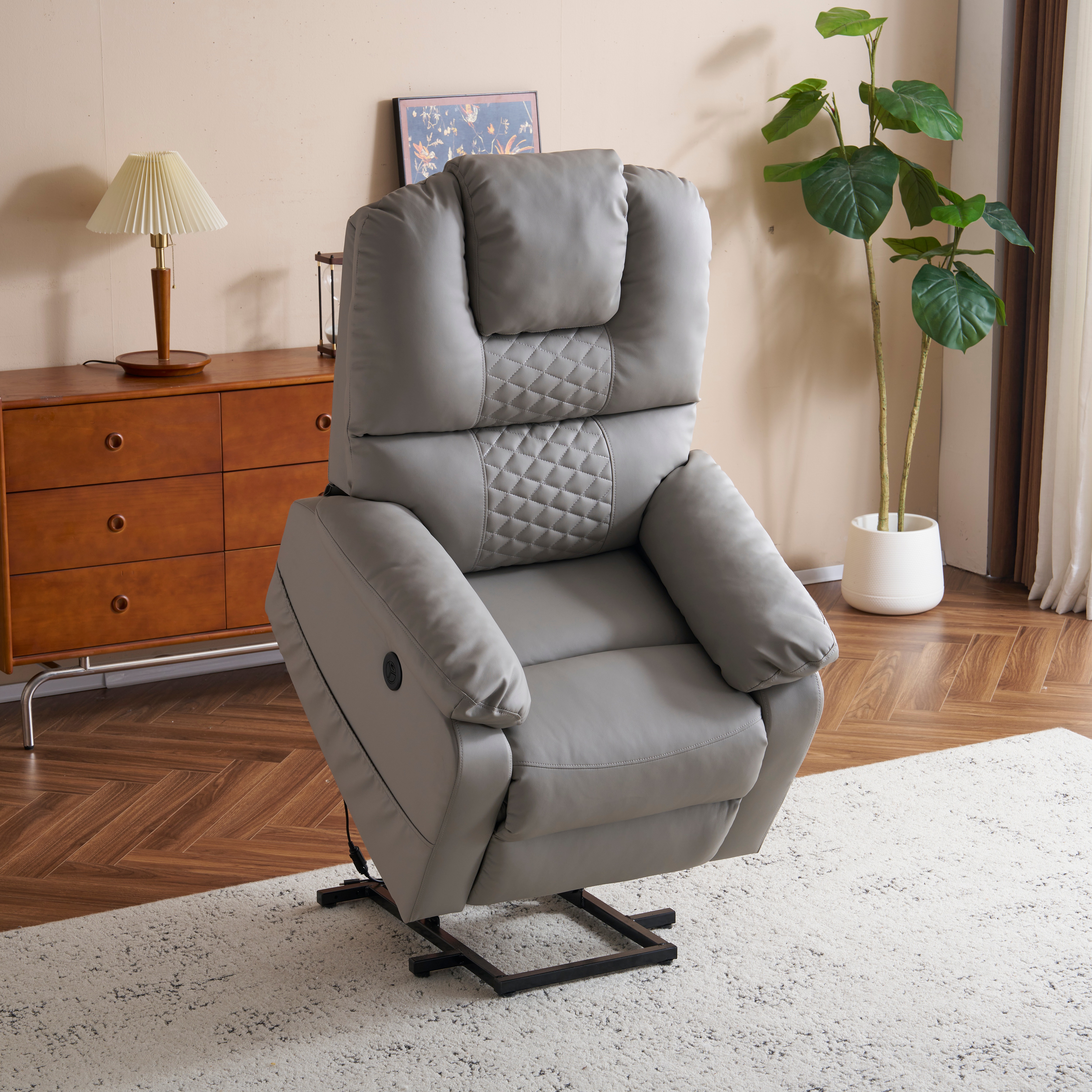 444電動リクライニングソファー ソファー 1人掛け USB付き ゲーミングチェア PU 105-160 リクライニングチェア 背もたれ調節最大160度 USB付き 簡単昇降ボタン操作 立ち上がり