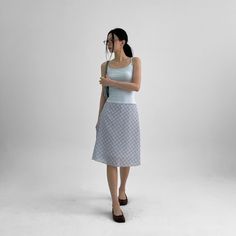 ブラックアップ ディテュー チェック シフォン ミディスカート ブラックアップ ディテュー チェック シフォン ミディスカート