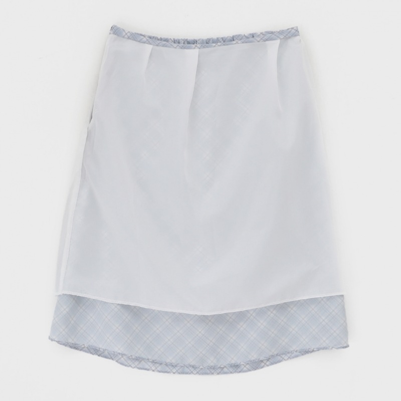 ブラックアップ ディテュー チェック シフォン ミディスカート ブラックアップ ディテュー チェック シフォン ミディスカート