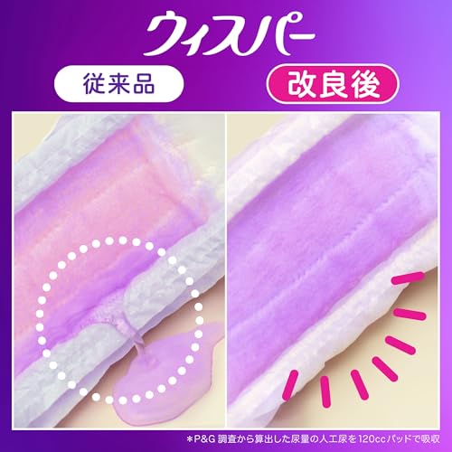 [まとめ買い・大容量]ウィスパー うすさら安心 120cc 120枚 (24枚×5パック) (尿漏れパッド 尿とりパッド 女性用)【中量用】
