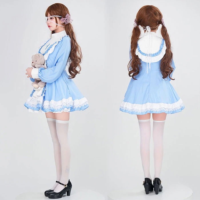 ロリータ服 ゴシック メイド服 ゴスロリ コスプレ衣装 洋服 長袖 ワンピース単品 レディース 可 ロリータ服 ゴシック メイド服 ゴスロリ コスプレ衣装 洋服 長袖 ワンピース単品 レディース 可
