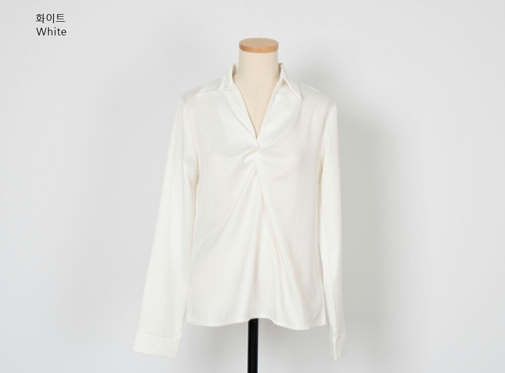 [メガ割りSALE]シルキータッチオープンカラーブラウス・p334904