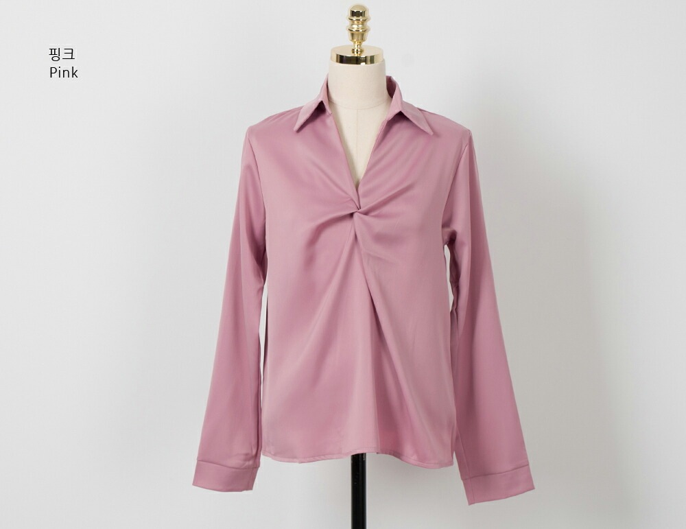 [メガ割りSALE]シルキータッチオープンカラーブラウス・p334904