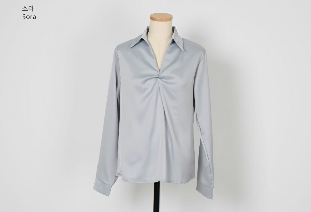 [メガ割りSALE]シルキータッチオープンカラーブラウス・p334904