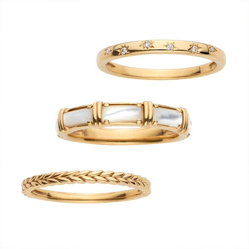 日系軽贅沢925銀蝶貝星人差し指ジルコン指輪3点セット2021麻花戒子 日系軽贅沢925銀蝶貝星人差し指ジルコン指輪3点セット2021麻花戒子