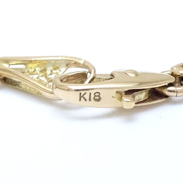 デザイン チェーン ブレスレット 18.5cm 4.8グラム K18YG イエロー