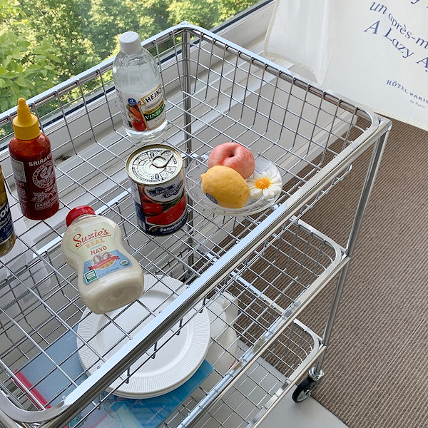 Qoo10] Ogre モジュール家具 3段 トロリー(透明ガラ