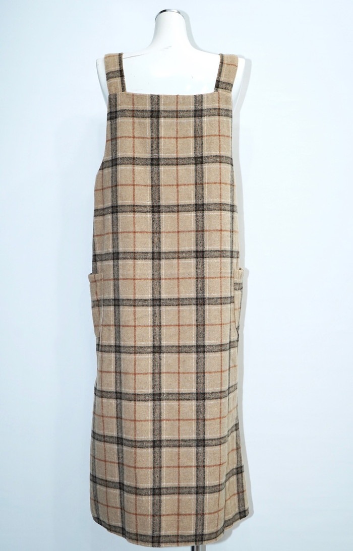 Beige Check Wool Touch Cami-Onepiece A,D,G レディース ワンピース Beige Check Wool Touch Cami-Onepiece A,D,G レディース ワンピース