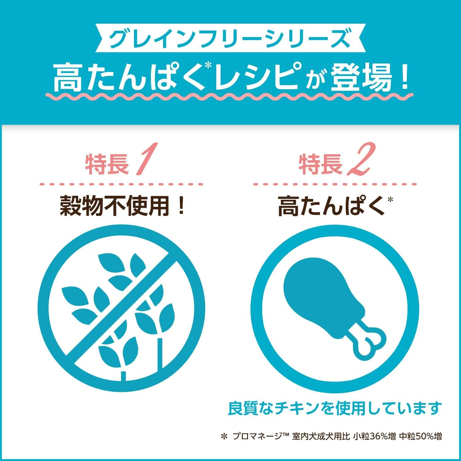 プロマネージ 成犬用 高たんぱくレシピ チキン 小粒 5kg(500g×10袋入) ドッグフード[ドライ・大容量小分け・グレインフリー・下部尿慮の健康維持・免疫力維持]【Amazon.co.jp限定】